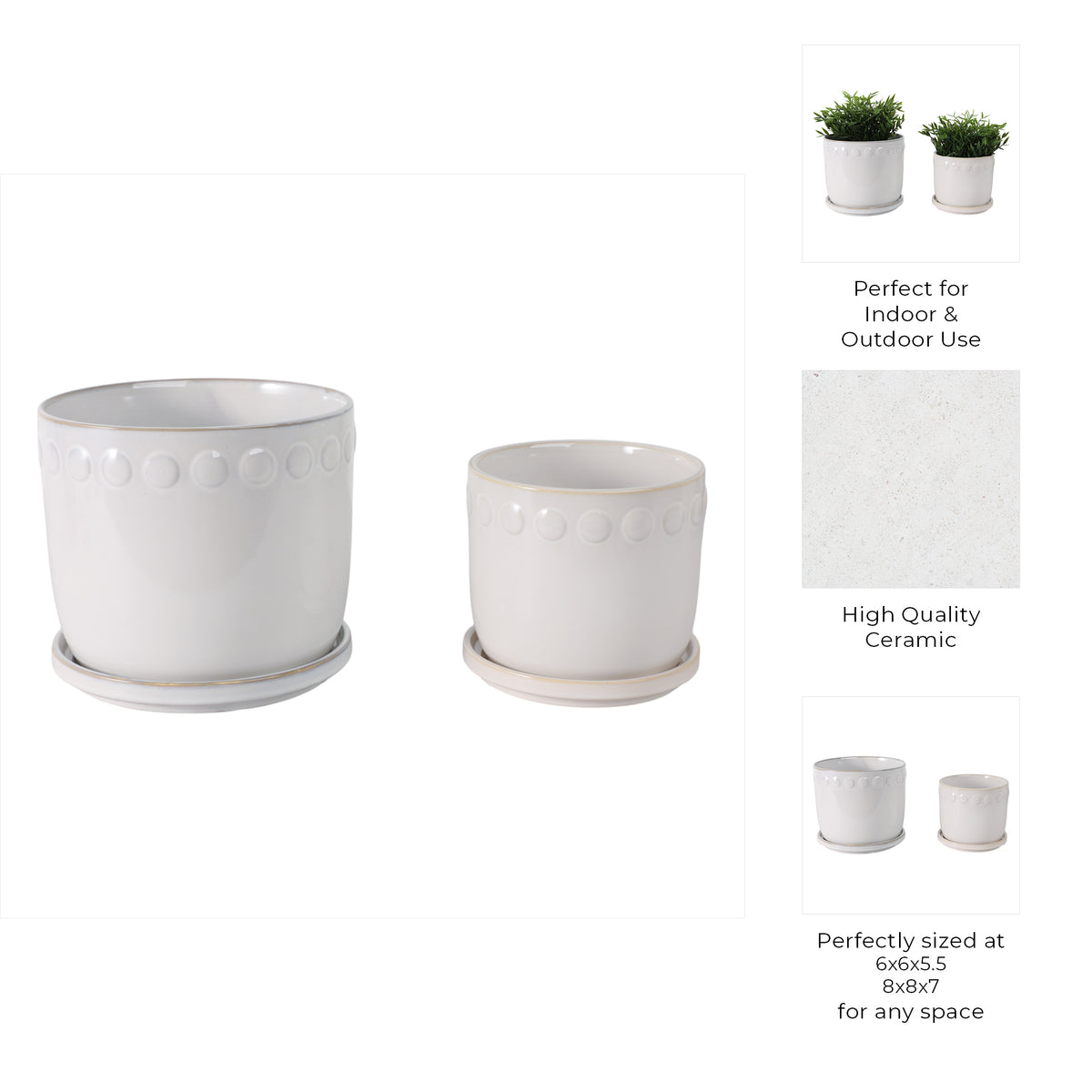 Lintonmore White Planters (Set of 2)