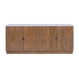 Point Arena White/Brown Arch 4-Door Cabinet