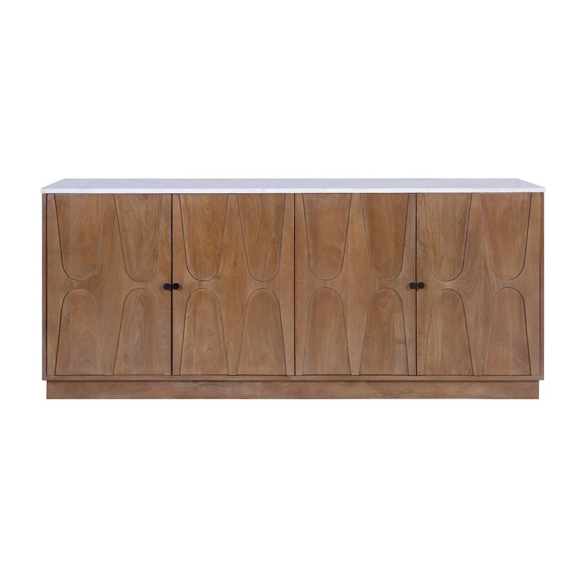 Point Arena White/Brown Arch 4-Door Cabinet