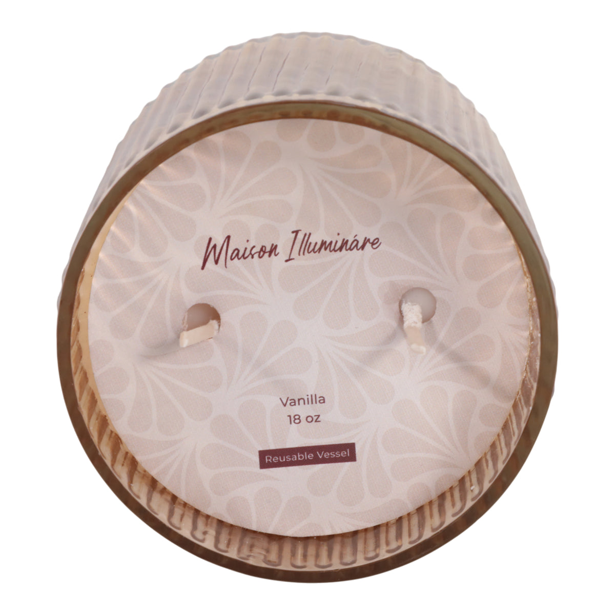 Hoperun Amber/Gold Vanilla Glass Candle on Base