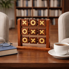 Femmons Brown/Gold Standing Tic-Tac-Toe