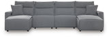 Modmax II Salt and Pepper 4-Piece Reclining Sectional with Double Chaise (Online Special Price)