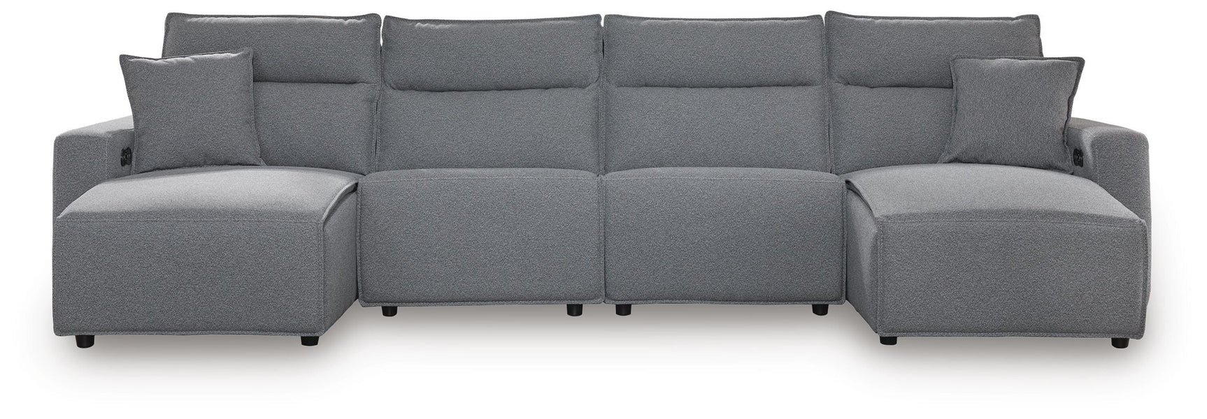 Modmax II Salt and Pepper 4-Piece Reclining Sectional with Double Chaise (Online Special Price)