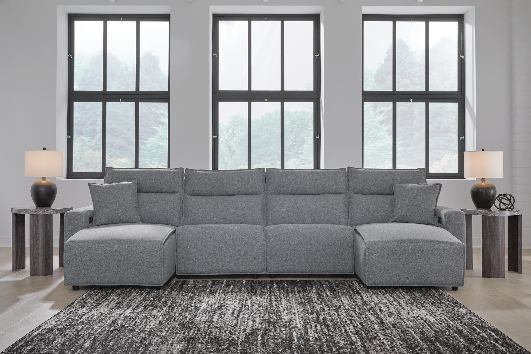 Modmax II Salt and Pepper 4-Piece Reclining Sectional with Double Chaise (Online Special Price)