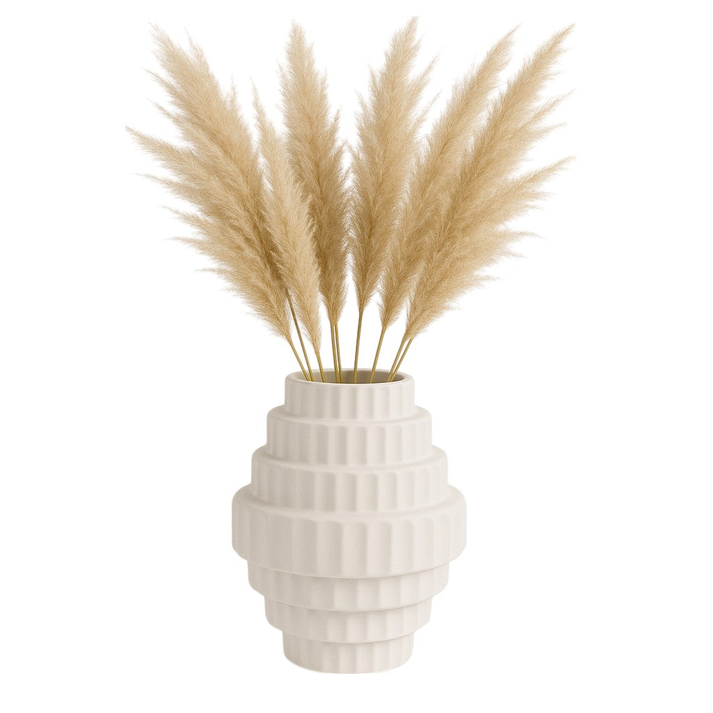 Hayes White Textured Staggered Vase