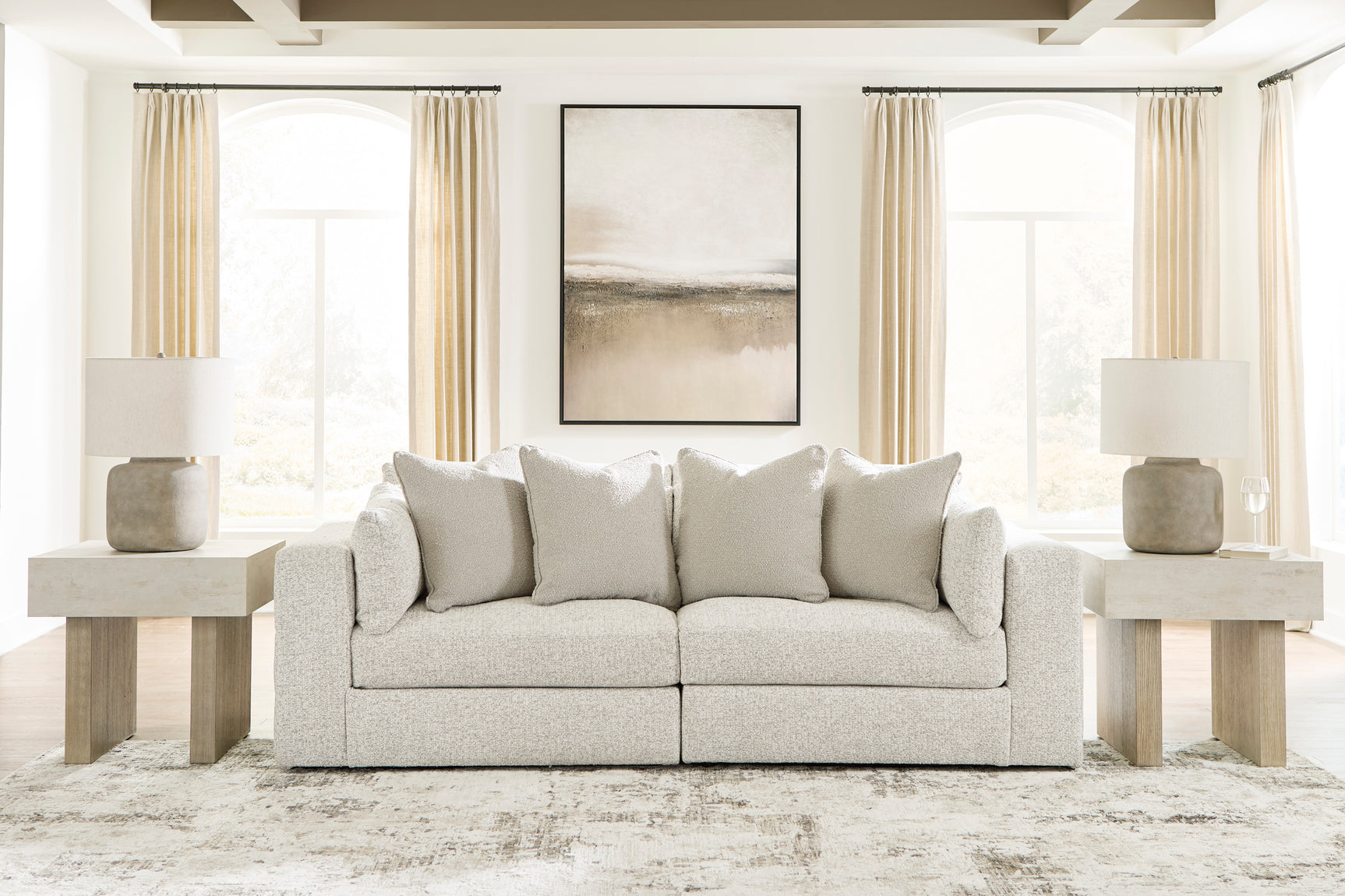 Ashbourne Estate Snowstone 2-Piece Sectional Sofa