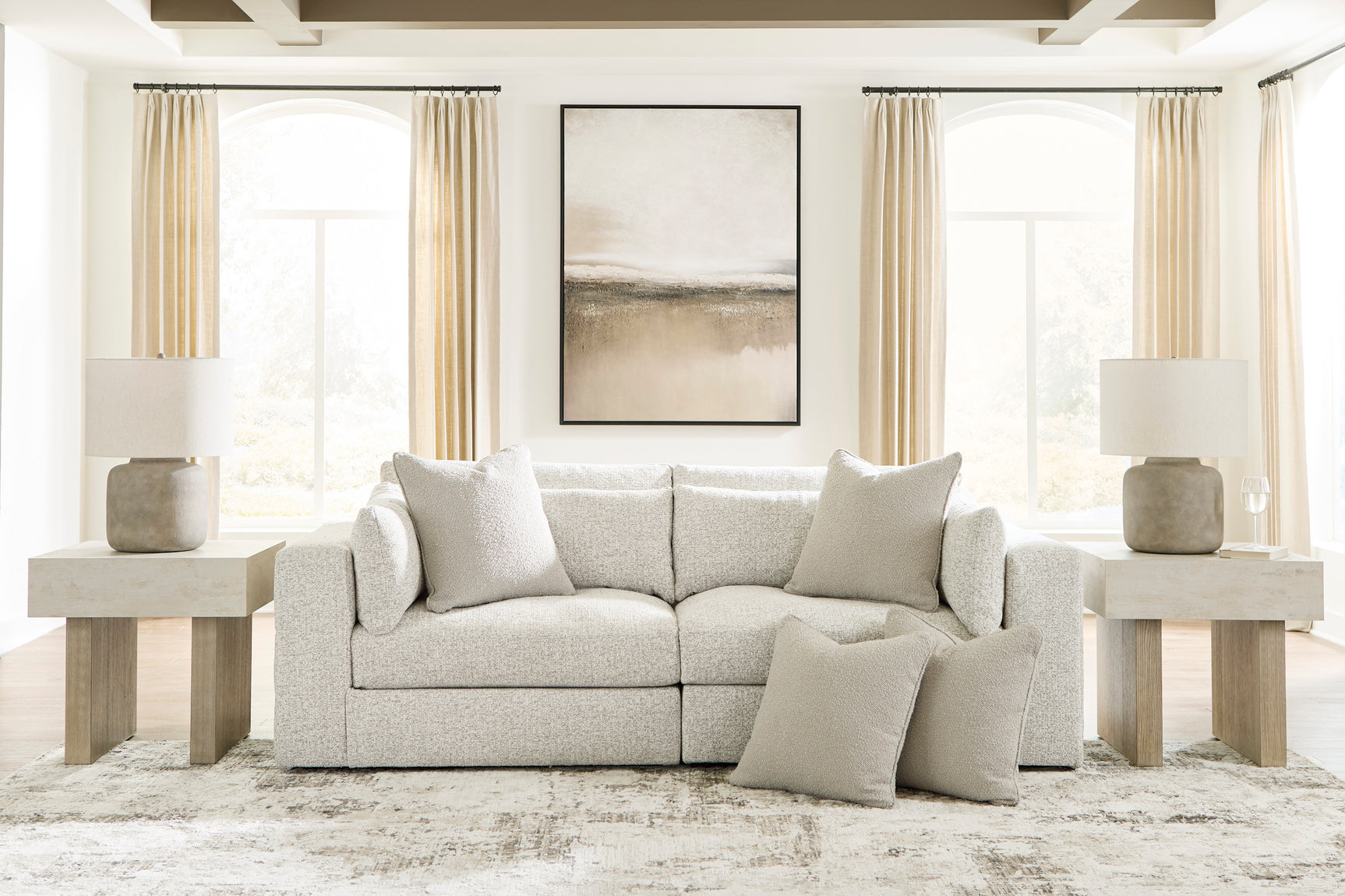 Ashbourne Estate Snowstone 2-Piece Sectional Sofa