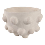 Kramm White Large Hobnail Paper Mache Bowl