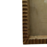 Pinnio Brown Small Ribbed Wooden Photo Frame