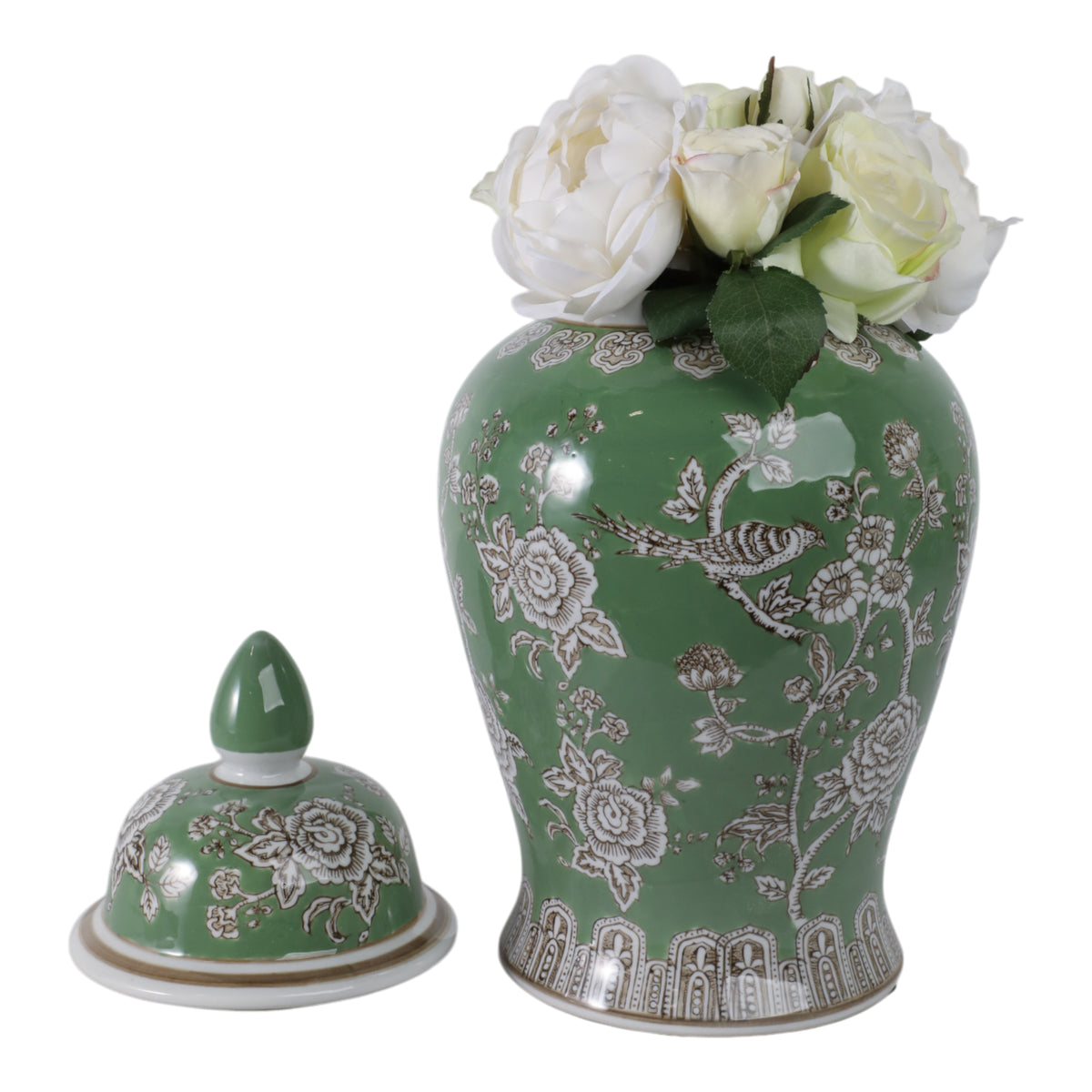 Eldredport Green/Brown/White Large Chinoiserie