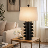 Orange Black/Beige Tall Knobby Table Lamp