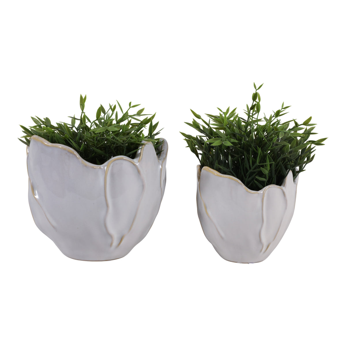 Drydenrun Ivory/White Planters (Set of 2)