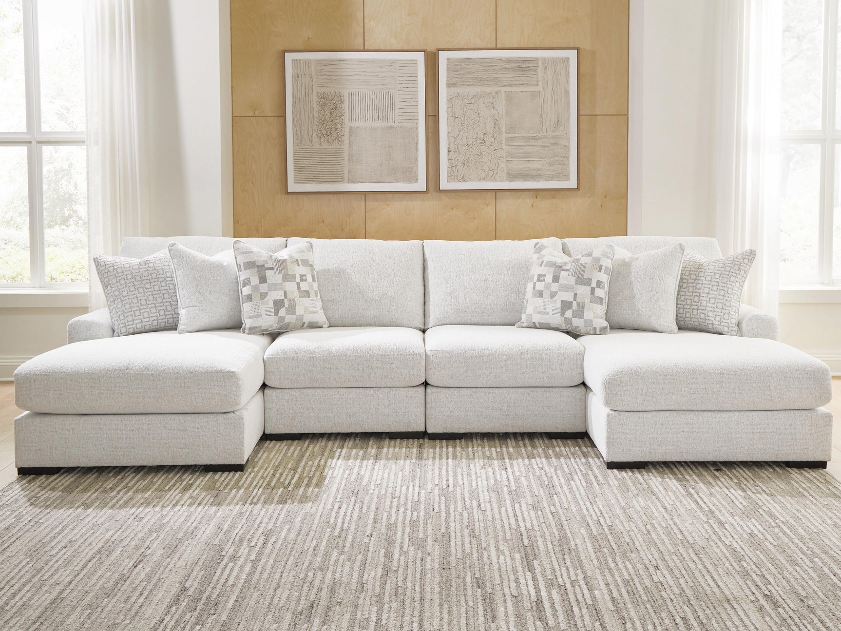 Wynncroft Manor Chalk 4-Piece Double Chaise Sectional (Online Special Price)