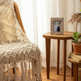 Gazelle White Resin 4x6 Herringbone Lines Photo Frame