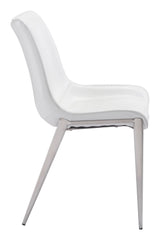 Magnus White & Silver Dining Chair (Set of 2)