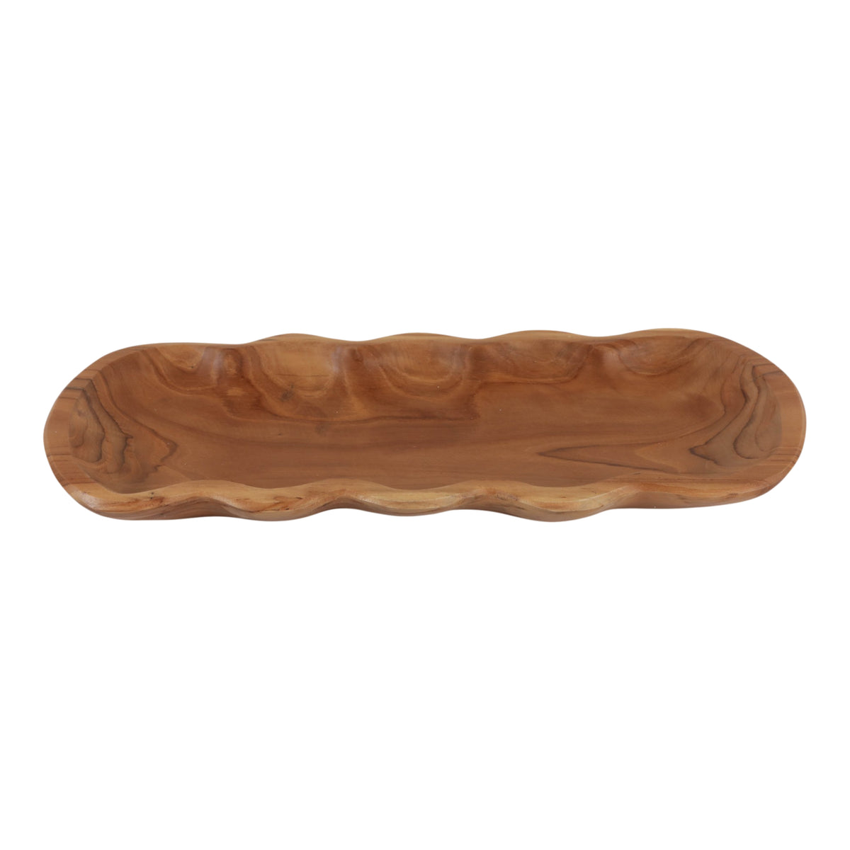 San Andreas Brown Wood Scallop Edge Tray