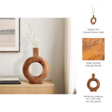 Draperwell Natural Donut Shaped Wood Vase