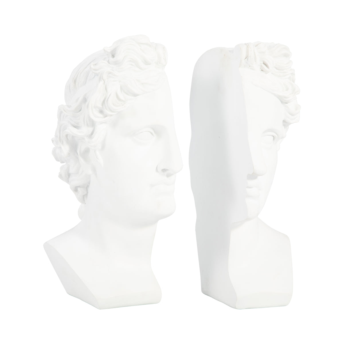 Pond White Resin Greek Goddess Bookends (Set of 2)