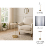 Graton Ivory/Gold Drink Table with Marble Top
