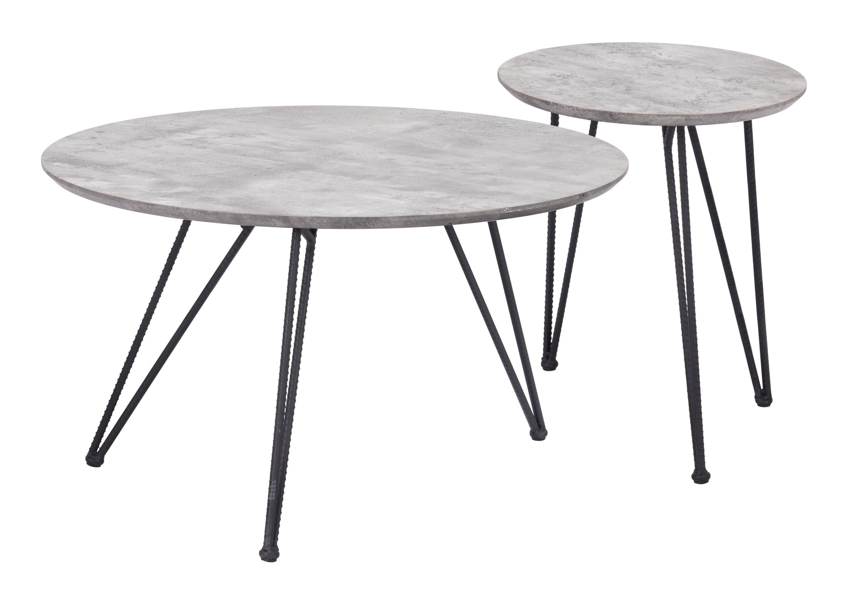 Kerris Gray & Black Coffee Table Set (2-Piece)
