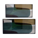 El Segundo Multicolor Metal and Glass Trays (Set of 2)