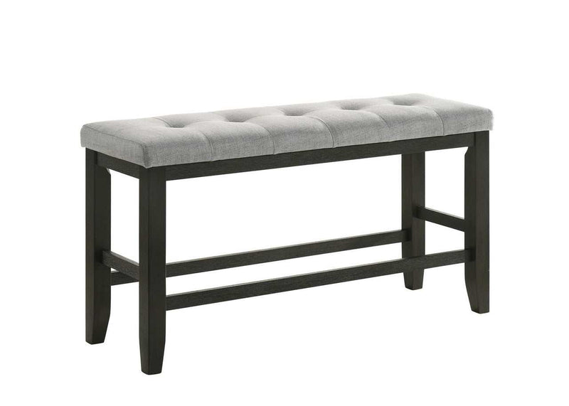 Bardstown Gray & Charcoal Black Counter Height Dining Bench