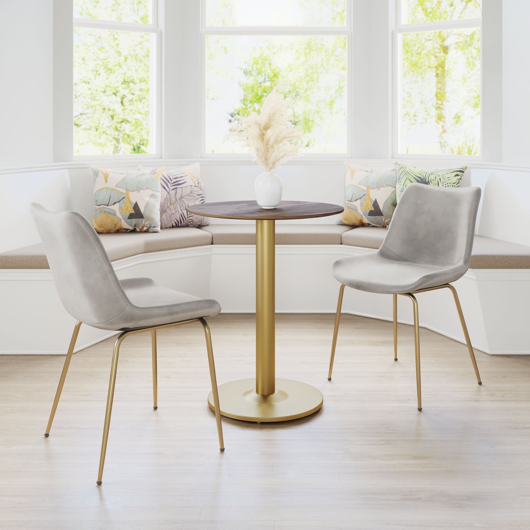 Alto Brown & Gold Bistro Table