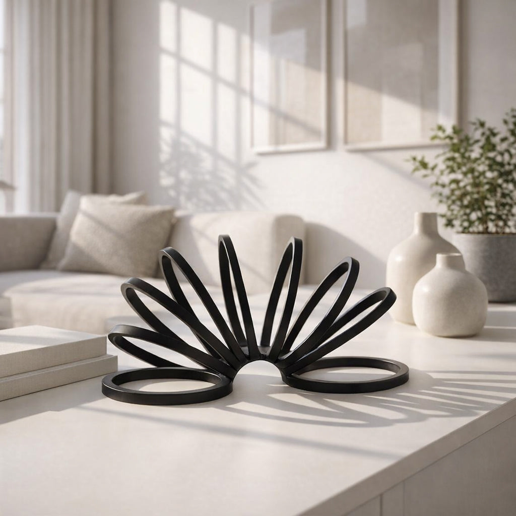 Colusa Black Metal Slinky Ring Decor