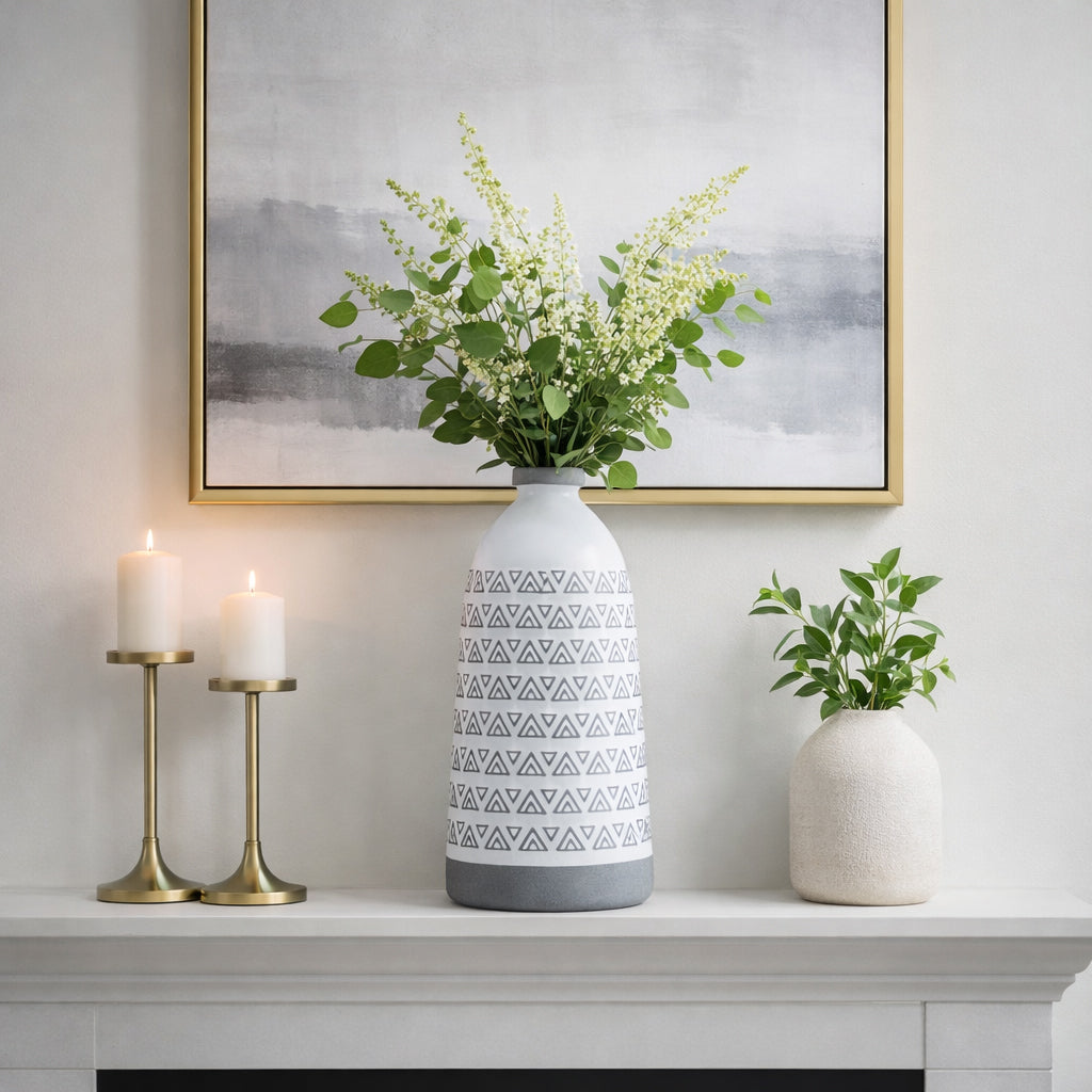 Rio Bravo Gray Ceramic Aztec Vase