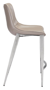 Magnus Brown & Silver Counter Stool (Set of 2)