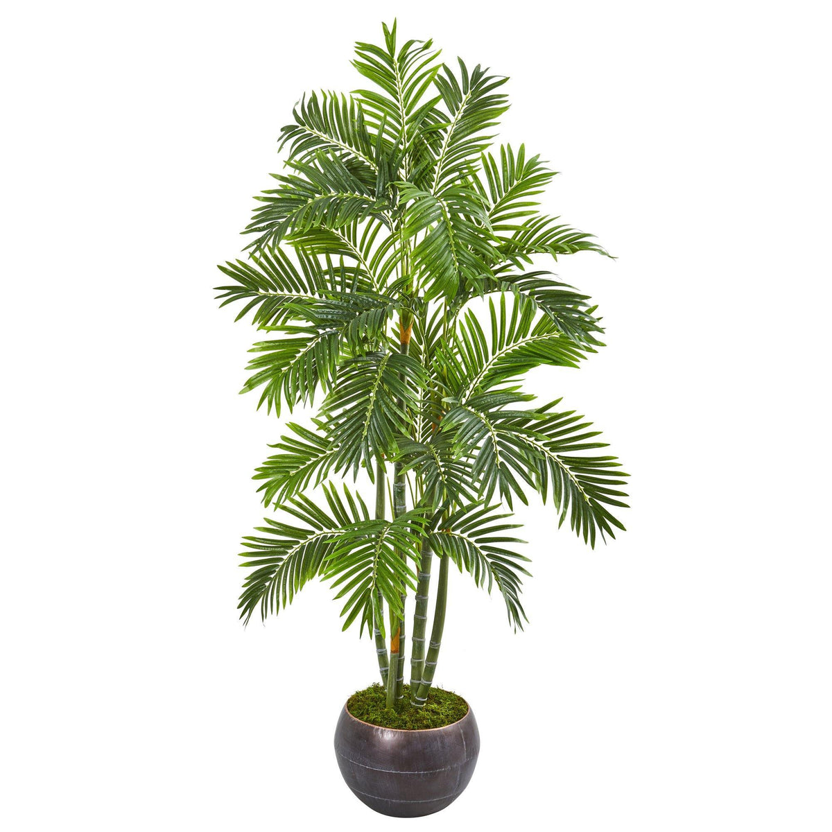 68” Areca Palm Artificial Tree in Metal Bowl