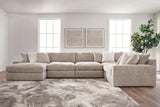 Nexora-Court Burlap 5-Piece Sectional with Left-Facing Chaise