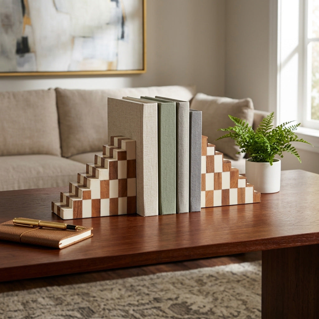 Kiragrove Ivory/Tan Bookends (Set of 2)
