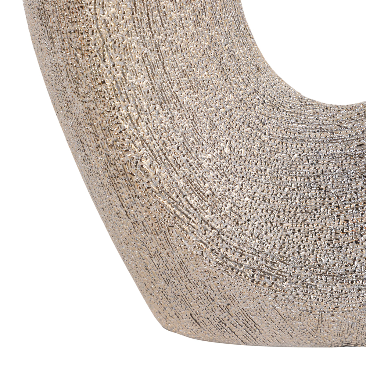 Alray Champagne Beaded Oval Cut Out Vase