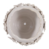 Calgro Ivory Floral Applique Planter with Butterfly