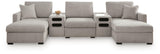 ModMax Luxe Flint 5-Piece Double Chaise Sectional with Audio Consoles