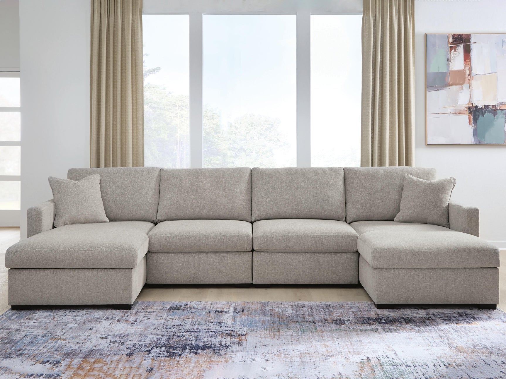 ModMax Luxe Flint 4-Piece Double Chaise Sectional (Online Special Price)