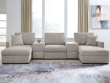 ModMax Luxe Flint 5-Piece Double Chaise Sectional with Storage Consoles