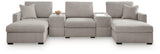 ModMax Luxe Flint 5-Piece Double Chaise Sectional with Storage Consoles