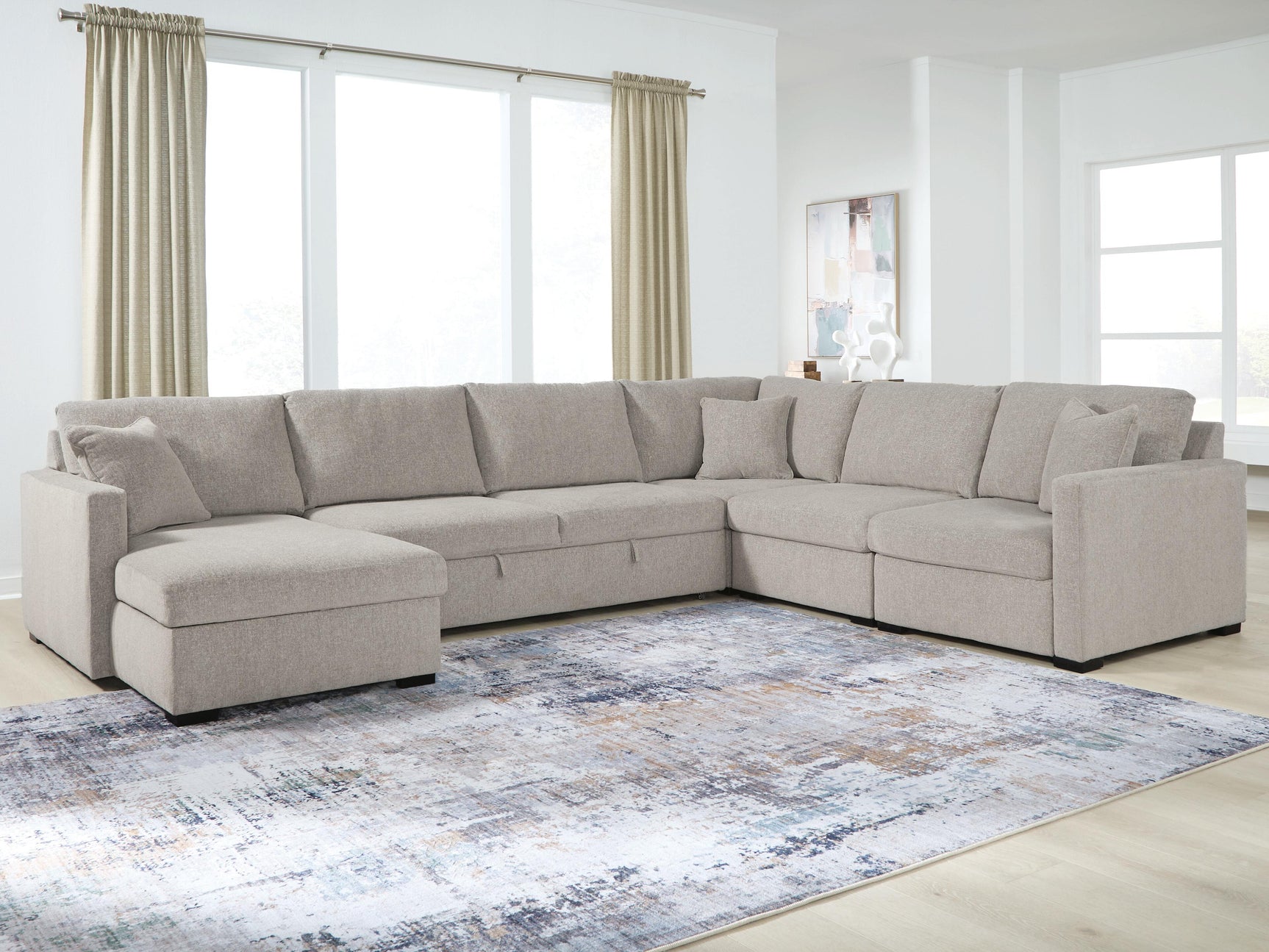 ModMax Luxe Flint 5-Piece Sectional with LAF Chaise and Pop Up Sleeper (Online Special Price)