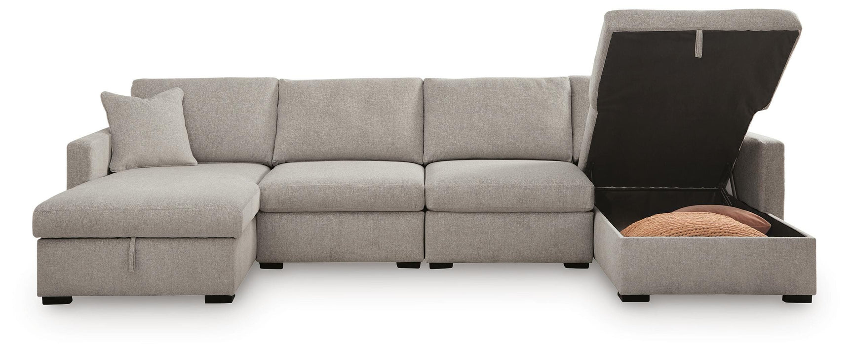 ModMax Luxe Flint 4-Piece Double Storage Chaise Sectional