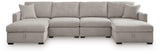 ModMax Luxe Flint 4-Piece Double Storage Chaise Sectional