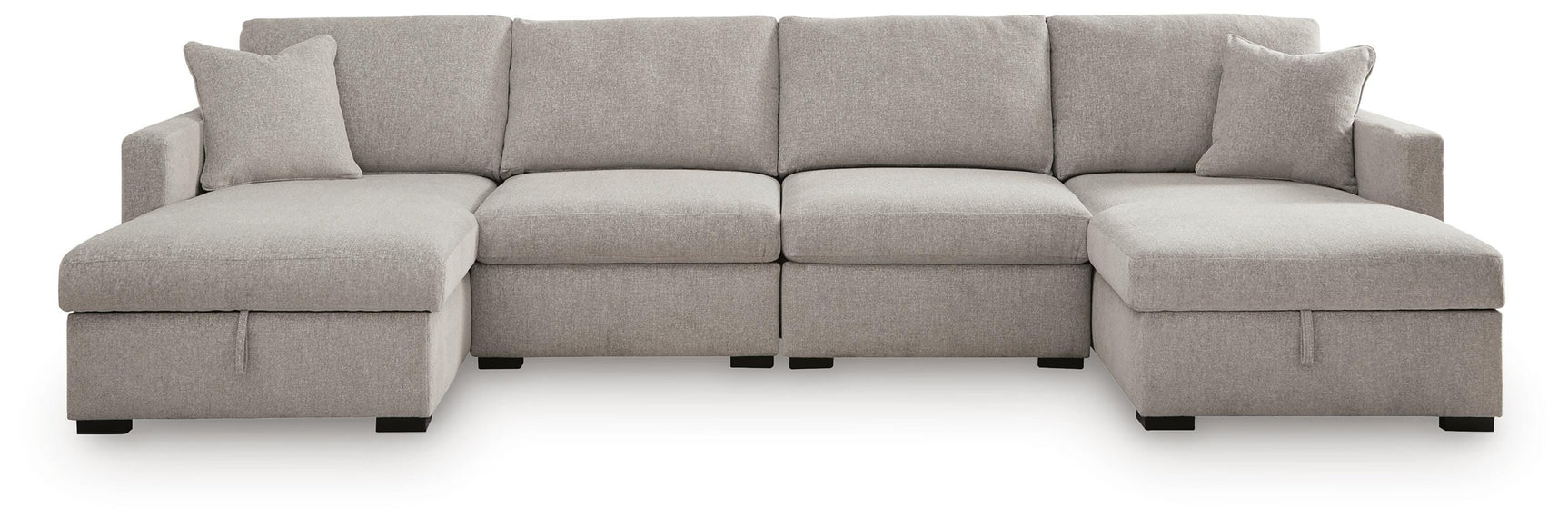 ModMax Luxe Flint 4-Piece Double Storage Chaise Sectional