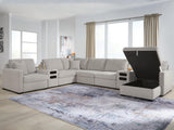 ModMax Luxe Flint 8-Piece Sectional with RAF Storage Chaise and Audio Consoles (Online Special Price)