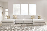 Kestrie Feathered 4-Piece Double Chaise Sectional