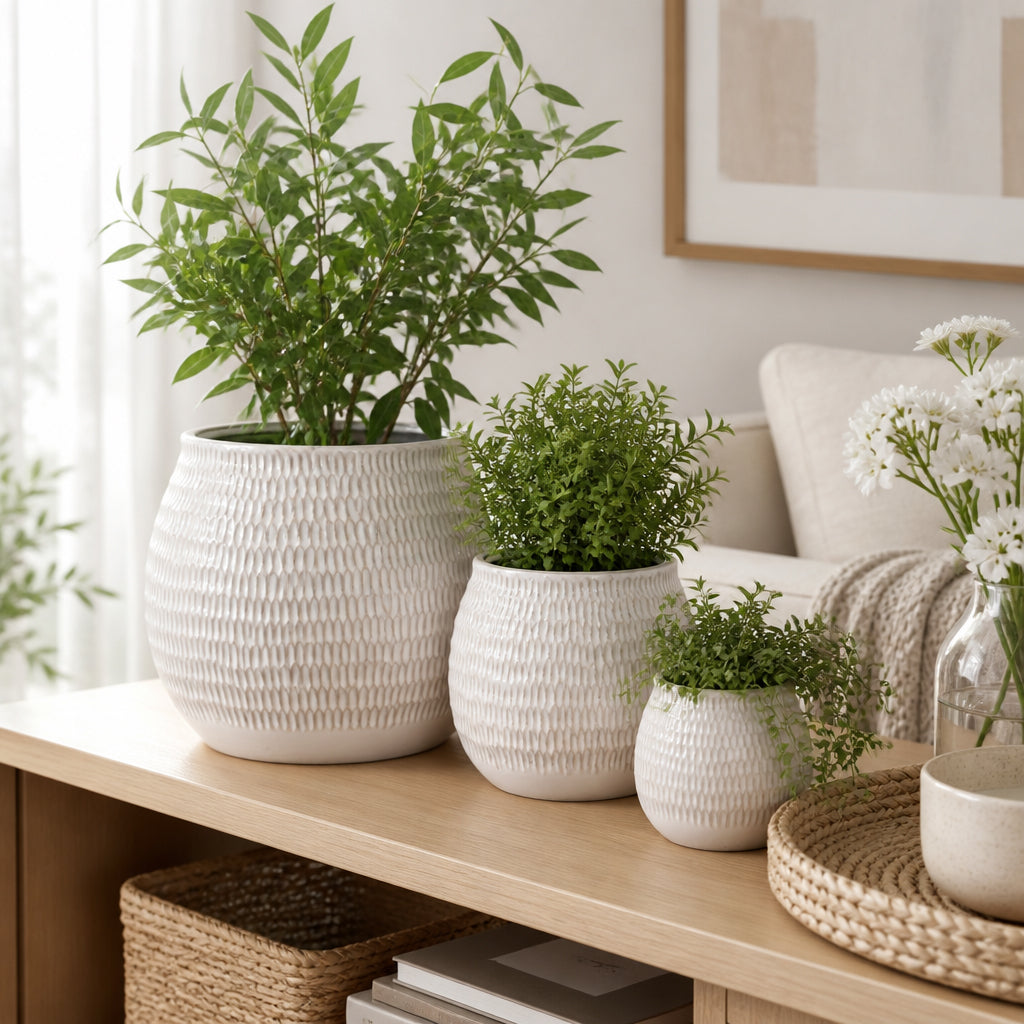 Hiltoncliff Ivory Planters (Set of 3)