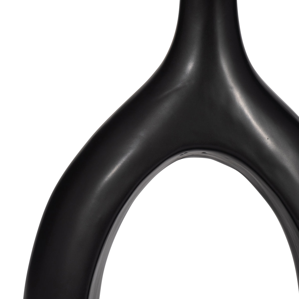 Johnsondale Black Ceramic Curved Open Cut Out Vase