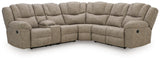 Ravenswaye Birch 3-Piece Reclining Sectional with Left-Arm Facing Console