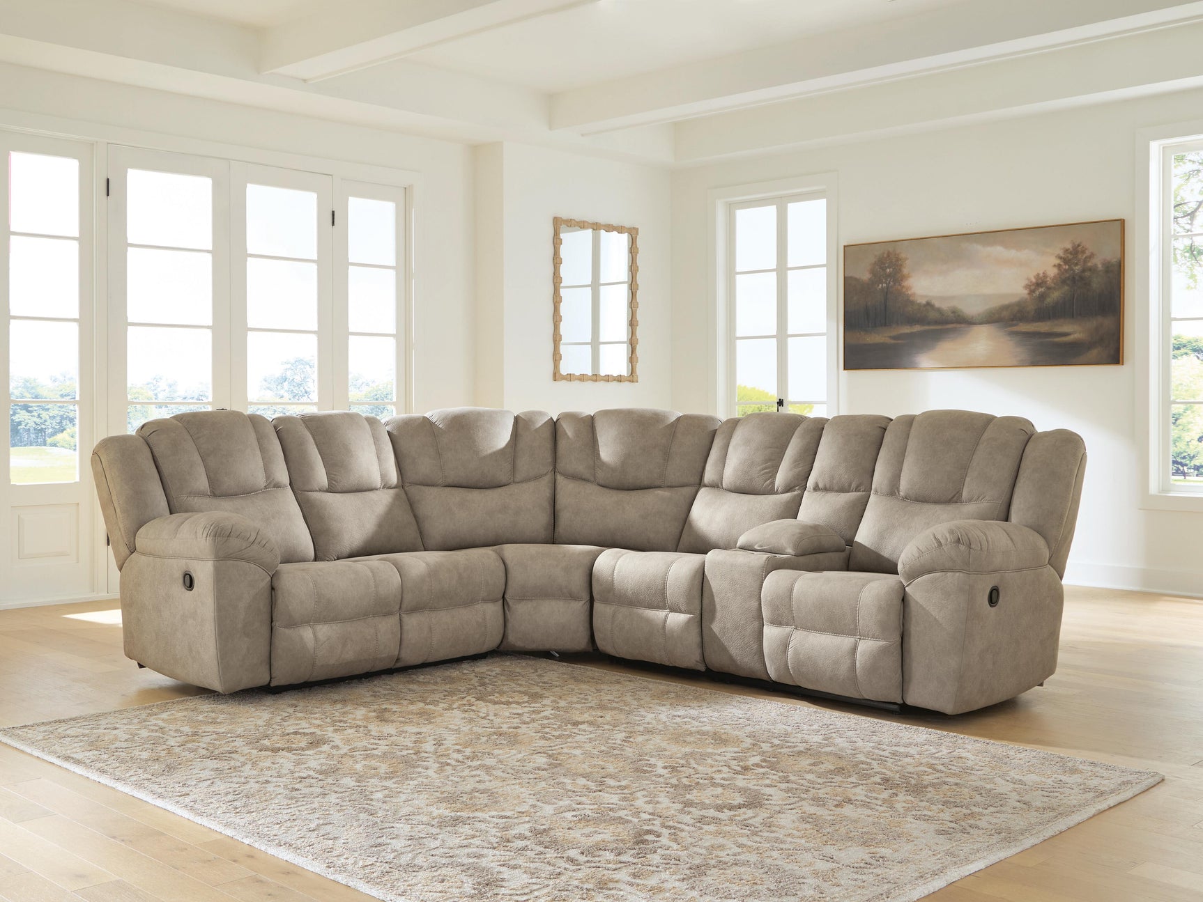 Ravenswaye Birch 3-Piece Reclining Sectional with Right-Arm Facing Console