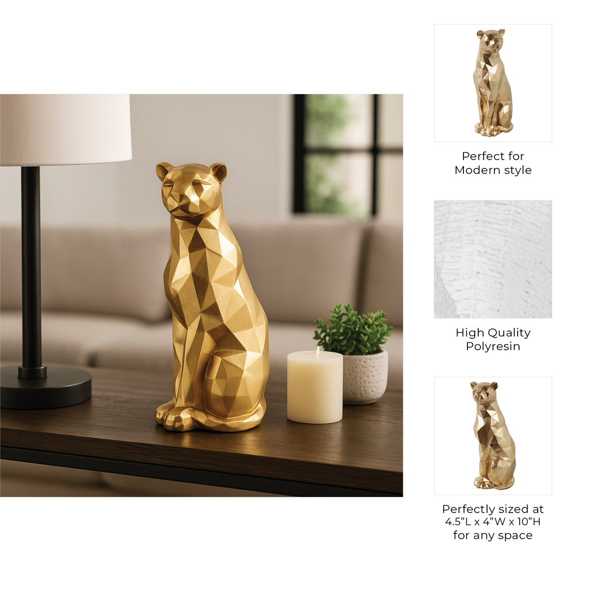 London Gold Sitting Leopard